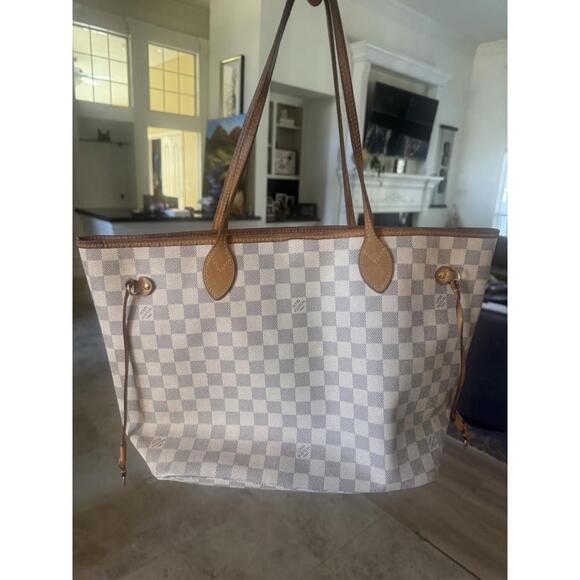 Louis Vuitton Handbags - Authentic Louis Vuitton "Neverfull MM Damier Azur", Tote Bag